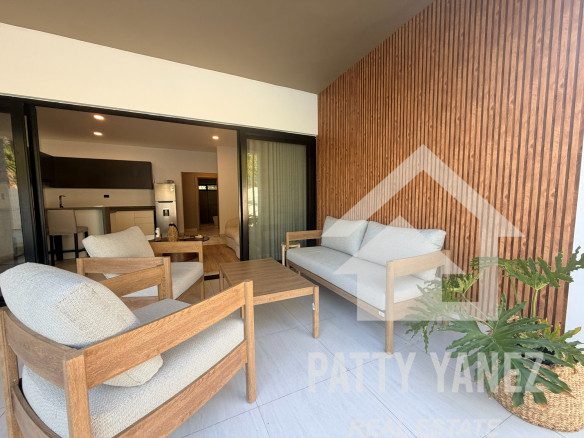 Apartamento de un dormitorio con vista al jardín en venta en Encuentro, República Dominicana