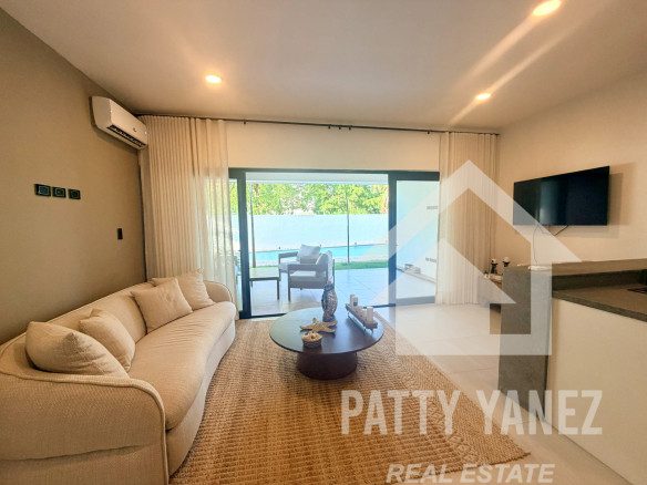 Apartamento de un dormitorio con vista al jardín en venta en Encuentro, República Dominicana