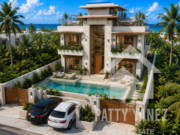 Pre-Construction 3-Bedroom Villa with Private Pool & Rooftop Terrace in Kite Beach