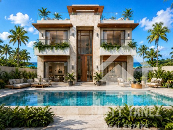 Pre-Construction 3-Bedroom Villa with Private Pool & Rooftop Terrace in Kite Beach