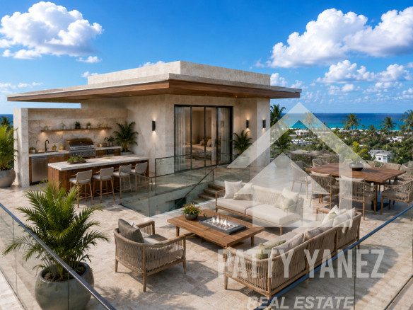 Pre-Construction 3-Bedroom Villa with Private Pool & Rooftop Terrace in Kite Beach
