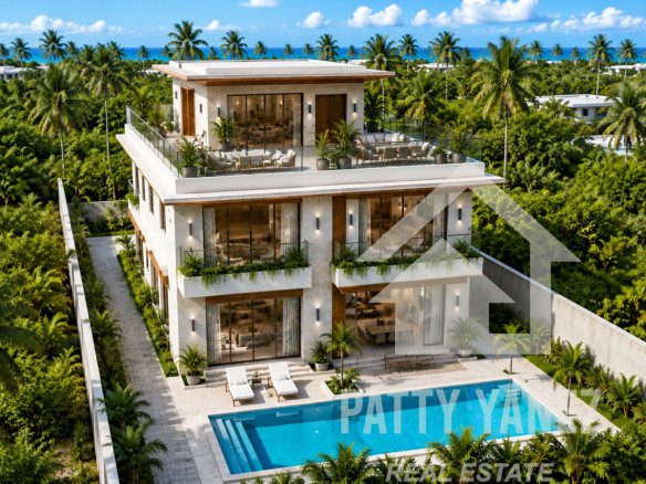 Pre-Construction 3-Bedroom Villa with Private Pool & Rooftop Terrace in Kite Beach