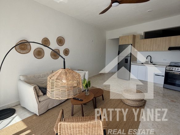 Departamento de 1 recámara con vista al mar en Playa Encuentro, Cabarete