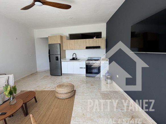 Departamento de 1 recámara con vista al mar en Playa Encuentro, Cabarete