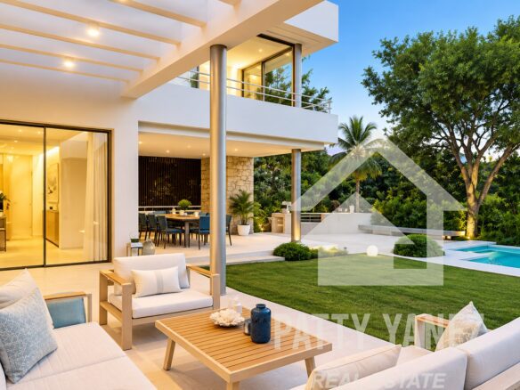 Modern 4-Bedroom Pre-Construction Villa, Walk to Beach