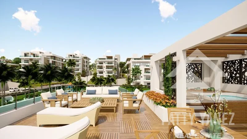 Departamento contemporáneo de 2 habitaciones cerca de la playa de Encuentro con servicios de resort