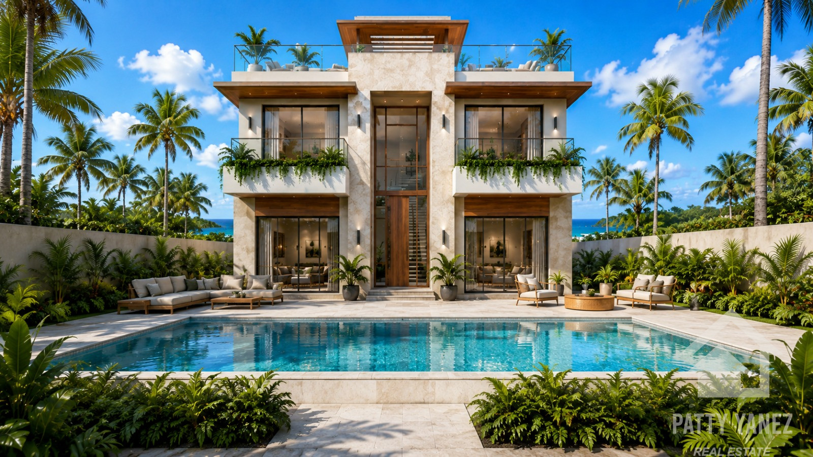 Pre-Construction 3-Bedroom Villa with Private Pool & Rooftop Terrace in Kite Beach