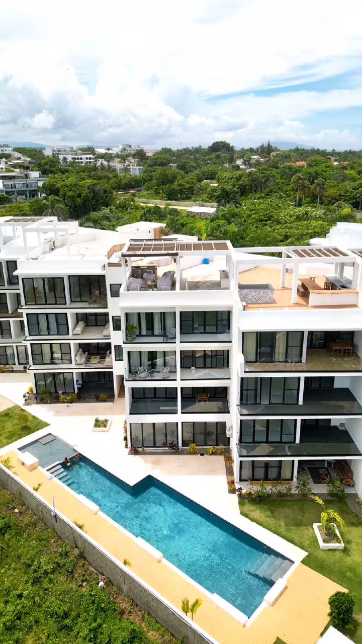 Departamento de 1 recámara con vista al mar en Playa Encuentro, Cabarete